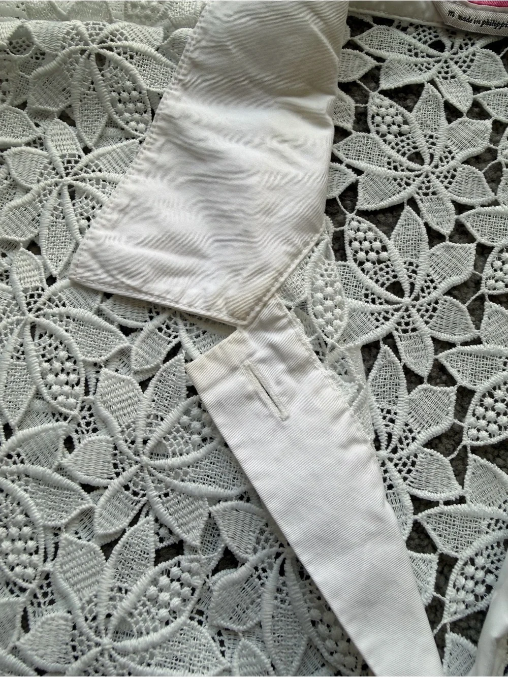 Kate Spade White Floral Lace Oversized Button Front Shirt